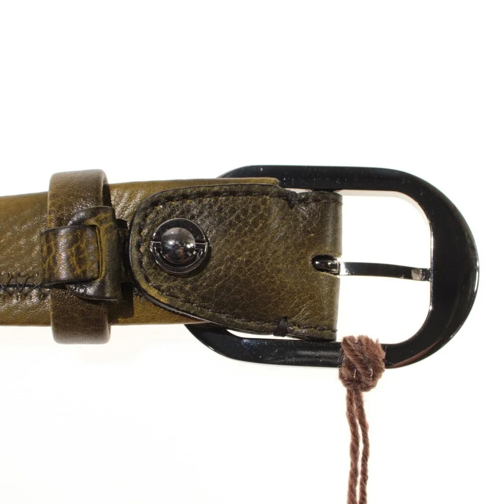 Di Bianco NWT Cut to Size Dress Belt In Green Pebbled Leather One Size